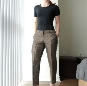 2/$45 Banana Republic grey & bronze Martin Fit Trousers size 4